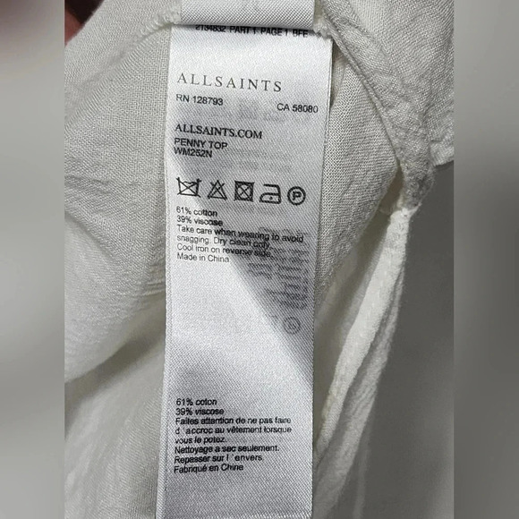 ALLSAINTS Women's Penny Wrap Top Size Medium Spring Lightweight Travel Vacation - Picture 11 of 12